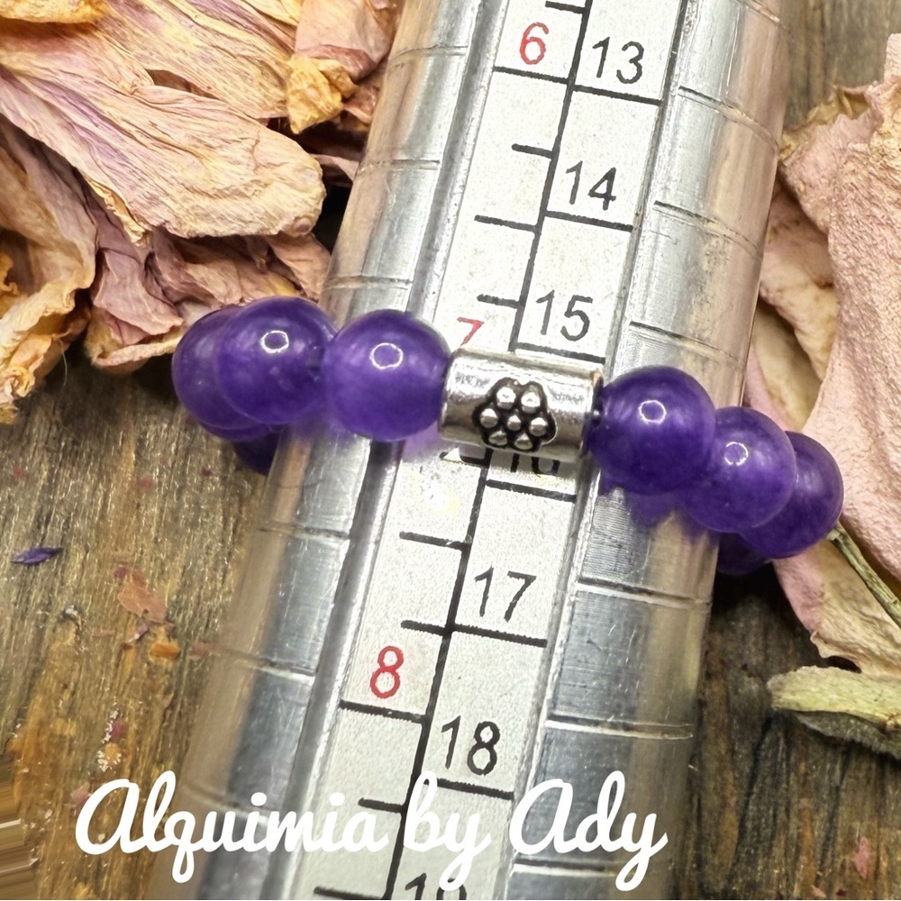 Alquimia Amethyst Beaded Ring with Silver Detail